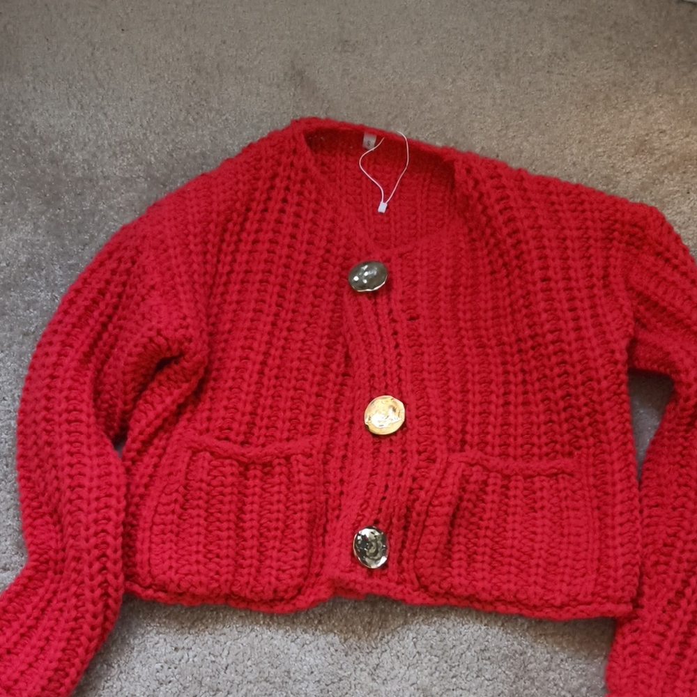 Cozy Red Knit Sweater